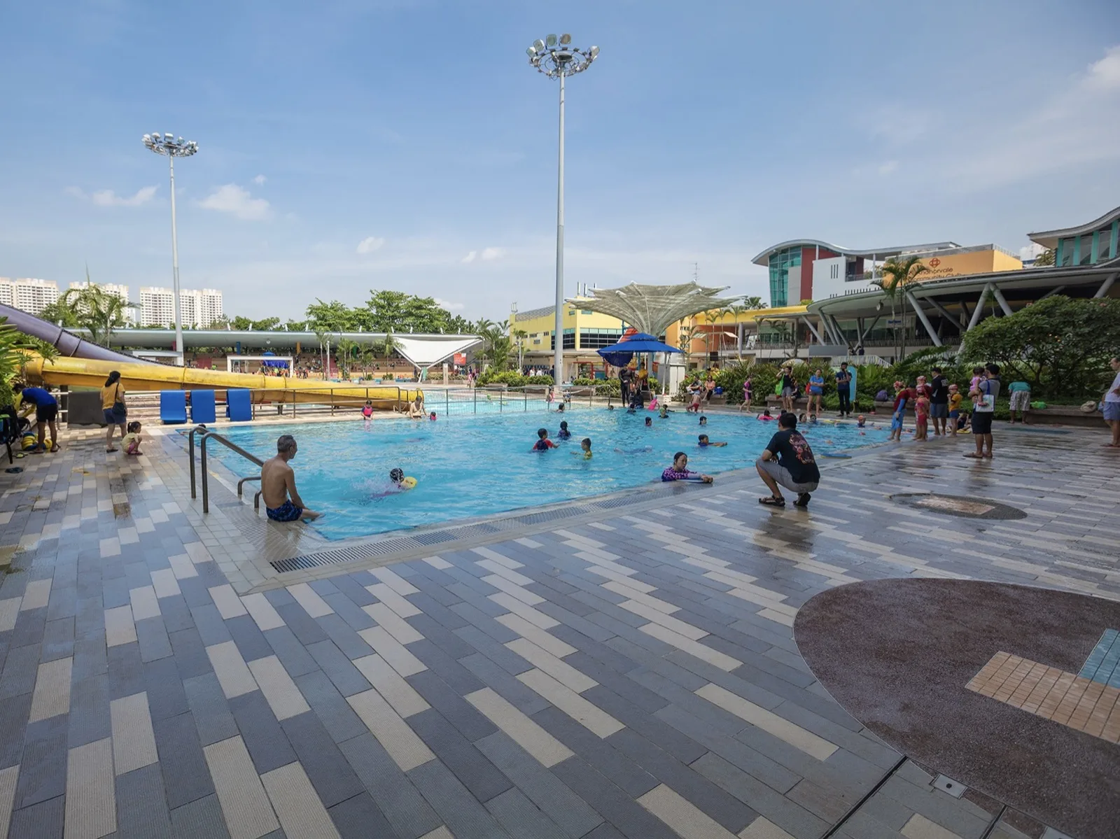 50-metre outdoor competition pool at Sengkang Swimming Complex with lane dividers
